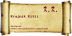 Krajnik Kitti névjegykártya